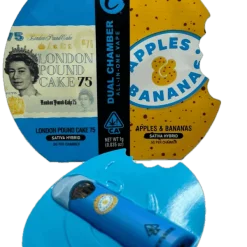 Dual Chamber THC Vape Pen 0.5+0.5ml London Pound Cake 75 & Apples & Bananas